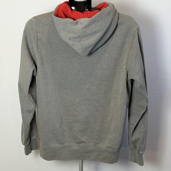 The North Face Hoodie Mens Small Gray Logo Graphic Pullover Sweatshirt Fleece - Picture 2 of 5